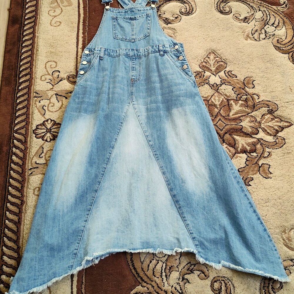 EASEL, Overall Denim Jumper Dress, Bohemian, S